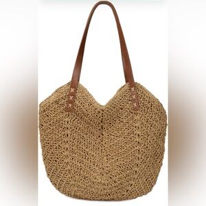 Brown Woven Tote Bag